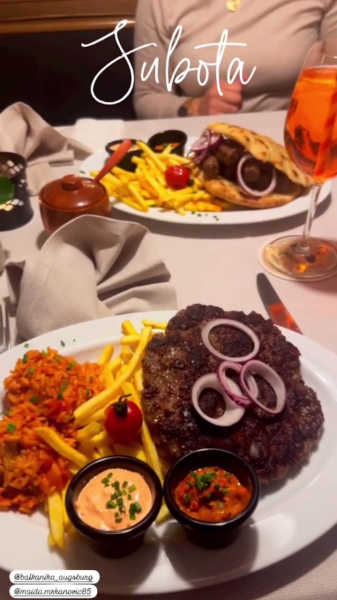 Gericht im Restaurant Balkanika